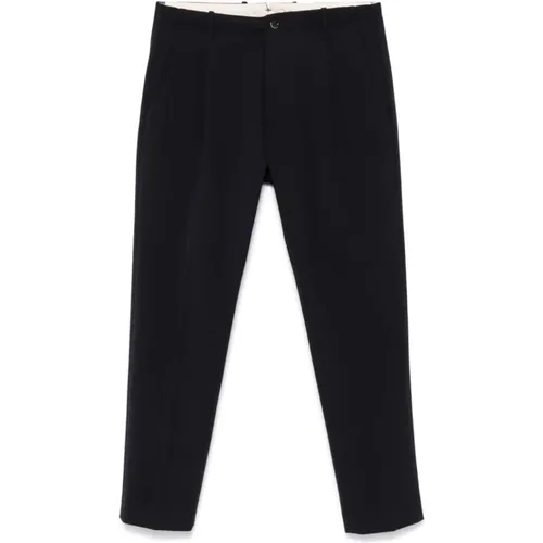 Twill Weave Slim Cut Trousers , male, Sizes: L - Nine In The Morning - Modalova