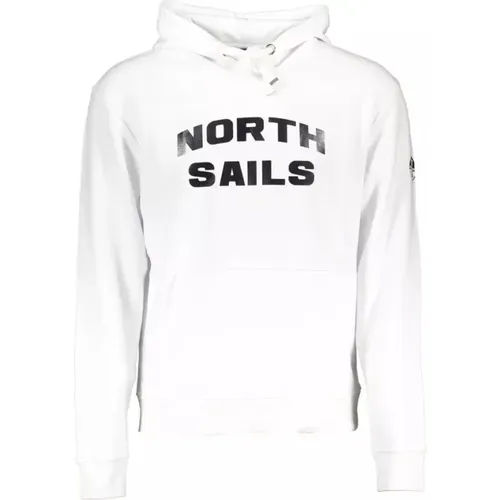 Weißes Kapuzen-Sweatshirt mit zentraler Tasche , Herren, Größe: XL - North Sails - Modalova