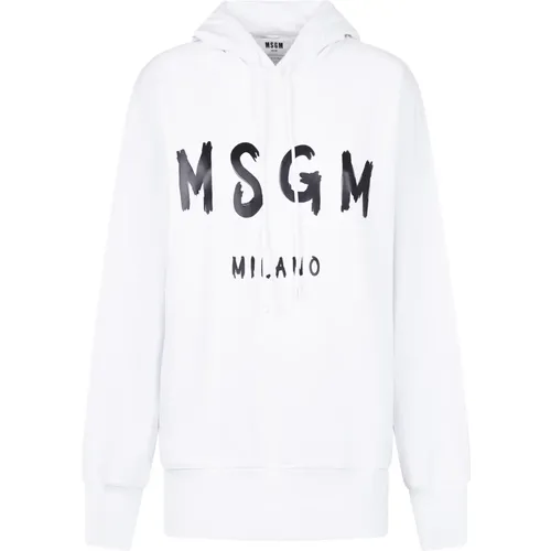 Weiße Hoodie Stilvolle Ergänzung Garderobe , Damen, Größe: XS - MSGM - Modalova