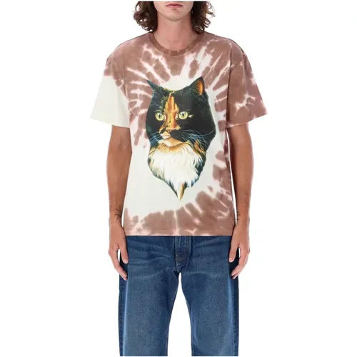 Katzenaugen-Print T-Shirt Tabakdruck - JW Anderson - Modalova