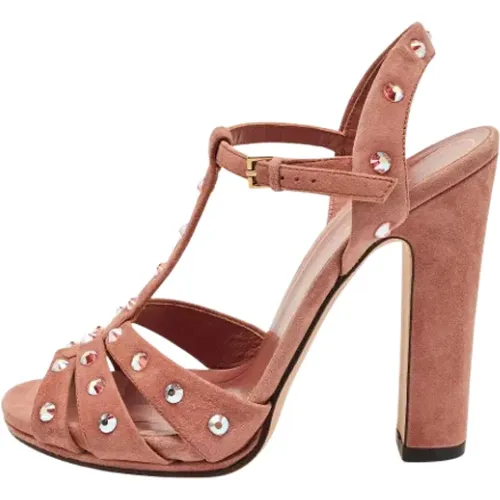 Pre-owned Suede sandals , female, Sizes: 3 UK - Gucci Vintage - Modalova