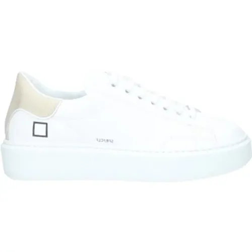 Beige Calf Leather Sneakers , female, Sizes: 3 UK, 4 UK, 6 UK, 5 UK, 7 UK - D.a.t.e. - Modalova