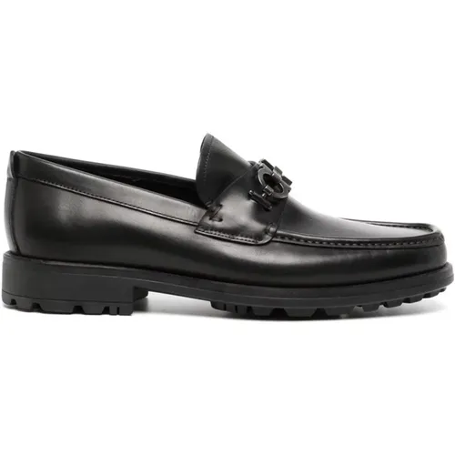 Leather Gancini Loafers , male, Sizes: 4 UK, 5 UK, 8 UK, 7 UK, 6 UK - Salvatore Ferragamo - Modalova