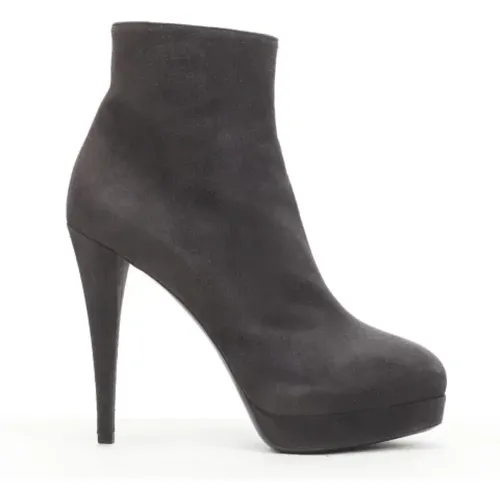 Pre-owned Suede boots , female, Sizes: 4 1/2 UK - Yves Saint Laurent Vintage - Modalova