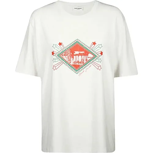 Luxury Logo T-Shirt , female, Sizes: M, S - Saint Laurent - Modalova