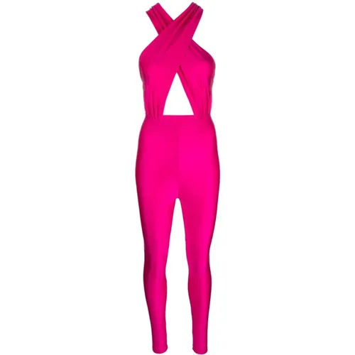 Fuchsia Jumpsuit mit offenem Rücken , Damen, Größe: M - Andamane - Modalova
