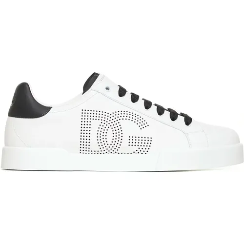 Leather Sneakers Portofino Style , male, Sizes: 6 UK - Dolce & Gabbana - Modalova