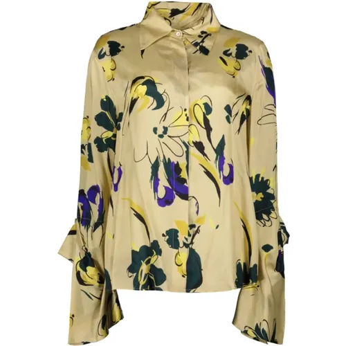 Floral Print Shirt - Yellow , female, Sizes: M - Phisique du Role - Modalova