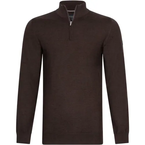 Merino Half Zip Pullover Braun Pullover - Cavallaro - Modalova