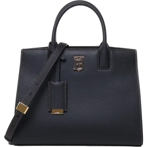 Leather Handbag with Side Closure , female, Sizes: ONE SIZE - Burberry - Modalova