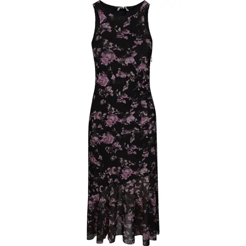 Blumiges Mesh Midi Kleid Ganni - Ganni - Modalova