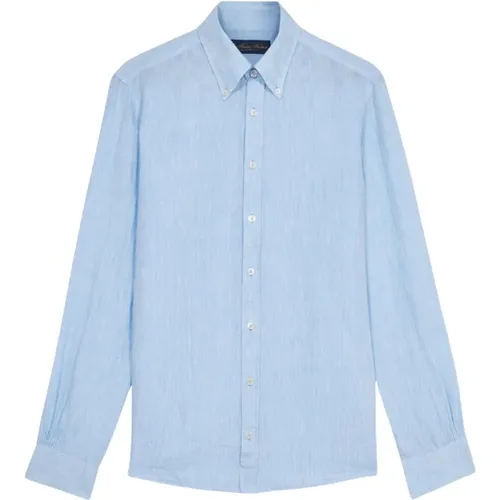 Hellblaues Button-Down-Casual-Hemd,Marine Leinen Knopfleiste Freizeithemd,Weiße Leinenknopfleiste Freizeithemd - Brooks Brothers - Modalova