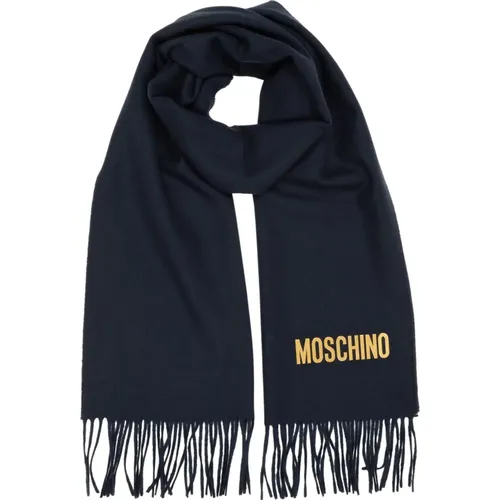 Wool Scarf, Stay Warm and Elegant this Winter , female, Sizes: ONE SIZE - Moschino - Modalova