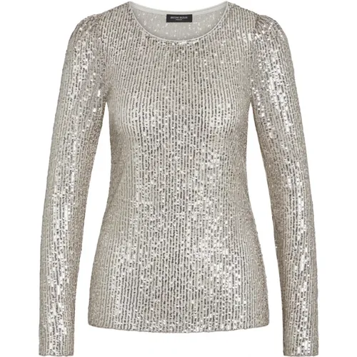 Sequin Round Neck Blouse Silver Grey , female, Sizes: XS, M - Bruuns Bazaar - Modalova