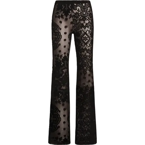 Schwarze Slim-Fit Jacquard Samt Hose - ETRO - Modalova