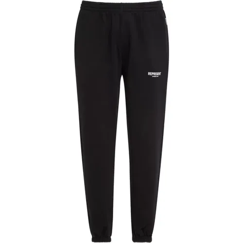 Schwarze Baumwoll-Sportjogger mit Logo , Herren, Größe: L - REPRESENT - Modalova