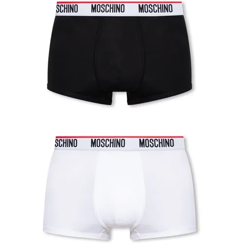 Branded boxers 2-pack , male, Sizes: 2XL, XS, S - Moschino - Modalova