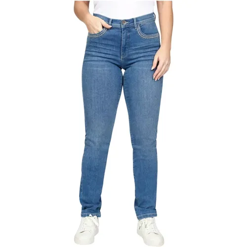 Stylische Denim-Jeans mit bestickten Details , Damen, Größe: 2XL - 2-Biz - Modalova