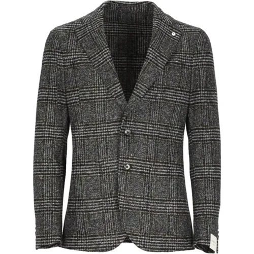 Timeless Grey Checkered Knit Jacket , male, Sizes: 2XL, XL, M - L.b.m. 1911 - Modalova