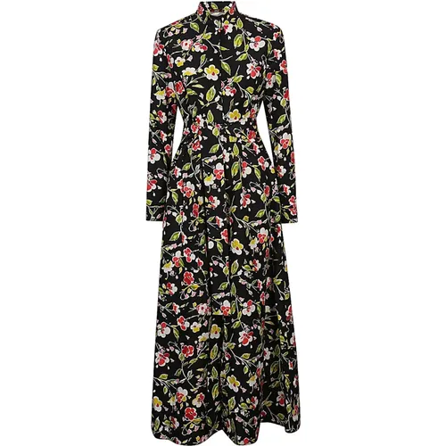 Floral Long Dress with V-Neck , female, Sizes: S, M - Obidi - Modalova