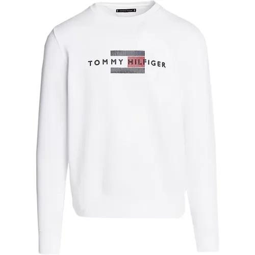 Weiße Sweatshirt mit YBR Design , Herren, Größe: XL - Tommy Hilfiger - Modalova