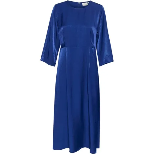 Blaues Beacon Kleid mit ¾ Ärmeln , Damen, Größe: L - Kaffe - Modalova