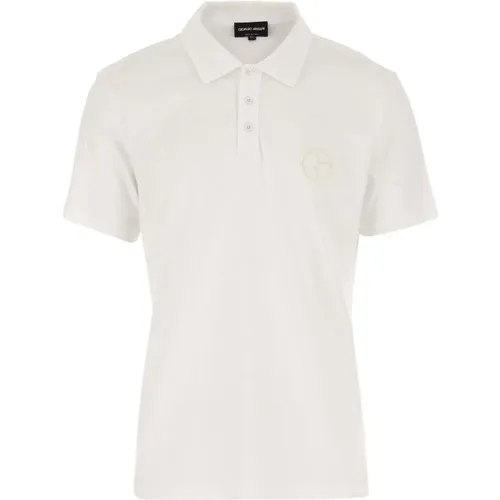 Polo-Shirt aus Baumwolle mit Logo-Stickerei , Herren, Größe: L - Giorgio Armani - Modalova