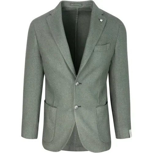 Grüner Wollmischung Blazer Jacke , Herren, Größe: L - Lubiam - Modalova