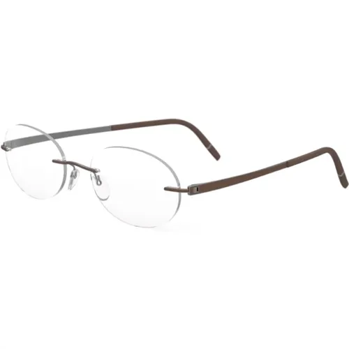 Momentum 5529/Ga Eyewear Frames Greyish Bamboo , female, Sizes: 52 MM - Silhouette - Modalova