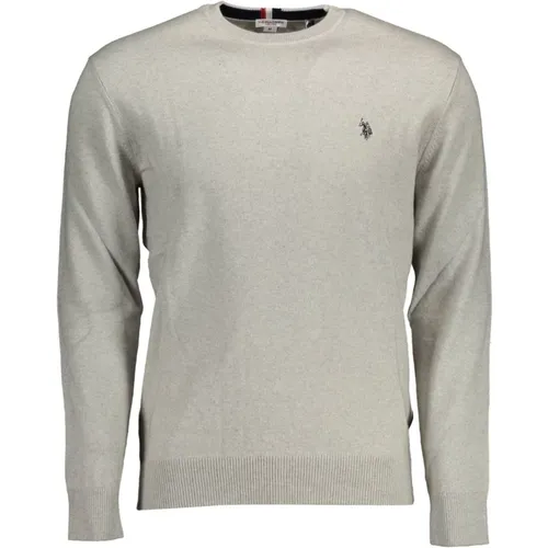 Grauer Baumwoll-Kaschmir Pullover , Herren, Größe: 3XL - U.S. Polo Assn. - Modalova