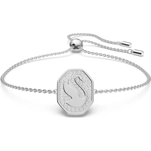 Signum Swan Bracelet, Silver and White , female, Sizes: ONE SIZE - Swarovski - Modalova