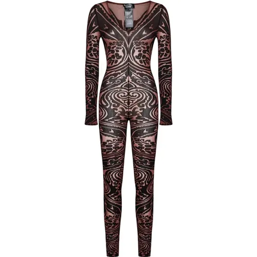 Braunes Paisley V-Ausschnitt Kleid - Wolford - Modalova