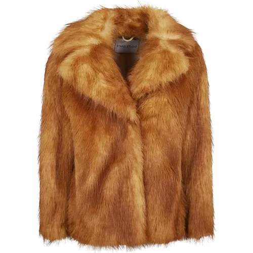 Luxurious Faux Fur Shearling Jacket , female, Sizes: XS, 2XS - Stand Studio - Modalova