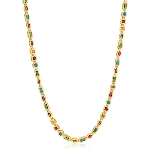 Buntes Mosaik Tennis Halskette - Nialaya - Modalova