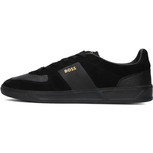 Schwarze Low-Top-Sneakers Brandon_tenn , Herren, Größe: 42 EU - Hugo Boss - Modalova