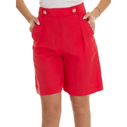 Goldknopf Bermuda Shorts , Damen, Größe: M - Liu Jo - Modalova