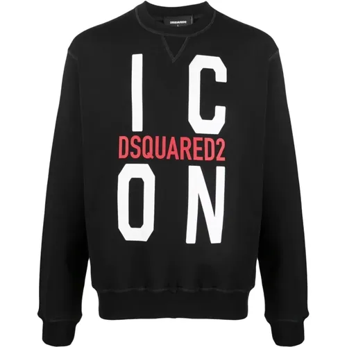 Men`s Iconic Logo Sweatshirt , male, Sizes: S - Dsquared2 - Modalova