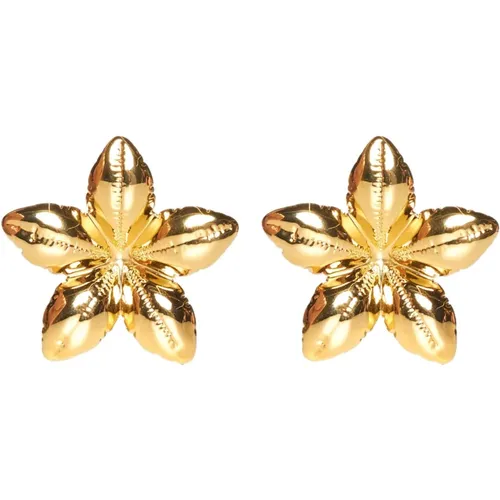 Goldene Blumen Gravierte Ohrringe - Marni - Modalova