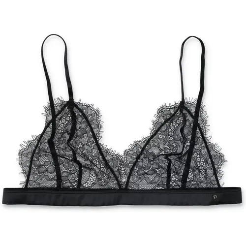 Zarte Spitzen-Triangle-Bralette mit Logo , Damen, Größe: L - Anine Bing - Modalova