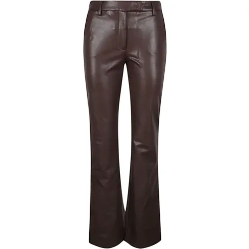 Faux Leather Flared Trousers , female, Sizes: M - True Royal - Modalova