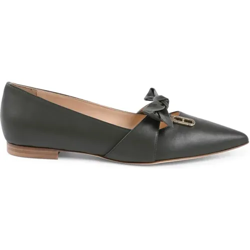 Elegante Leder Ballerina Flats mit Schleife , Damen, Größe: 35 EU - Dee Ocleppo - Modalova