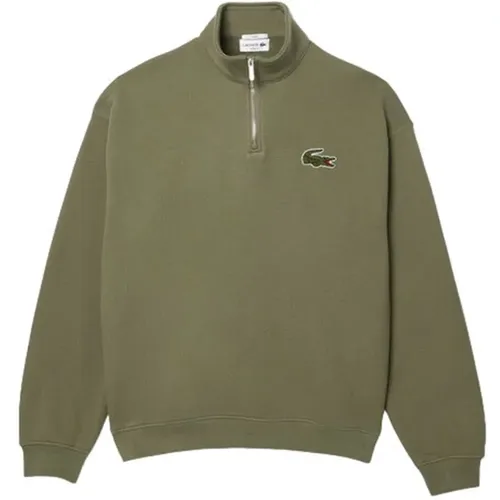 Herren Baumwoll Khaki Sweatshirt , Herren, Größe: M - Lacoste - Modalova