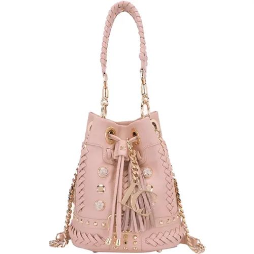 Hammered Bucket Bag with Studs , female, Sizes: ONE SIZE - La Carrie - Modalova