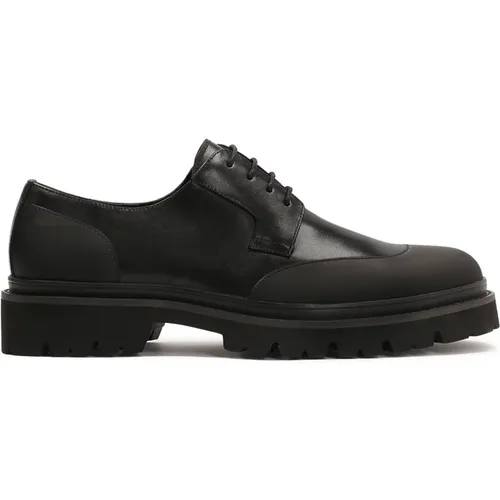 Klassische schwarze Wildleder Herren Derby Schuhe , Herren, Größe: 42 EU - Kazar - Modalova