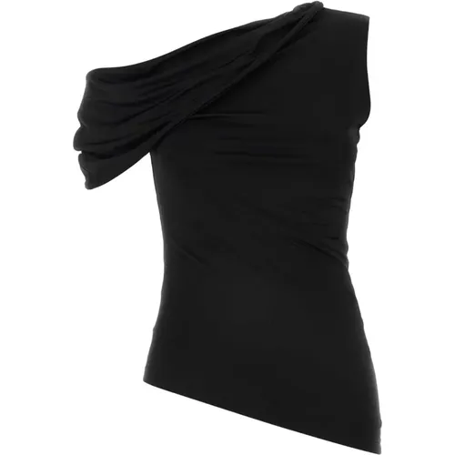 Stylisches Schwarzes Jersey Top , Damen, Größe: S - alexander mcqueen - Modalova