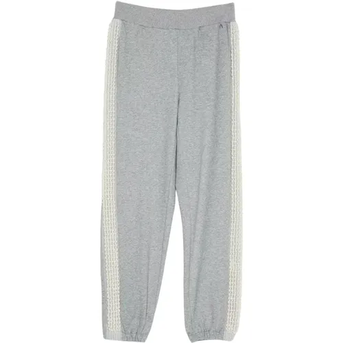 Graue Perlen Jogger Hose , Damen, Größe: XS - Twinset - Modalova