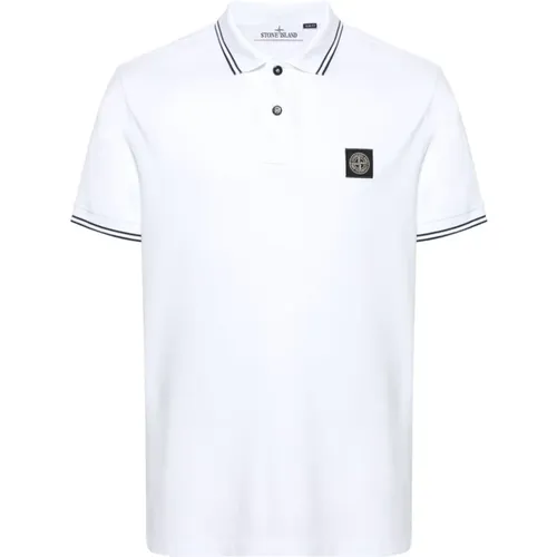 Gestreiftes Poloshirt Weiß , Herren, Größe: 2XL - Stone Island - Modalova