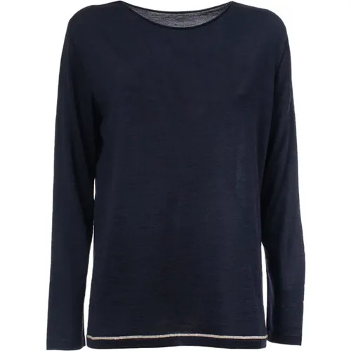 Virgin Wool Sweater with Lurex Detail , female, Sizes: M - Le Tricot Perugia - Modalova