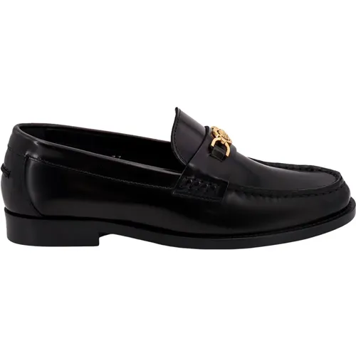 Schwarze Loafer-Schuhe mit ikonischem Medusa , Damen, Größe: 36 EU - Versace - Modalova