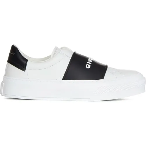 Weiße Slip-on Sneakers mit Schwarzem Elastikband , Damen, Größe: 40 EU - Givenchy - Modalova